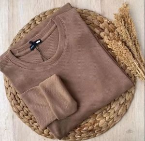 Kaos Rib Oblong Wanita Lengan Panjang - Kaos Wanita Lengan Panjang