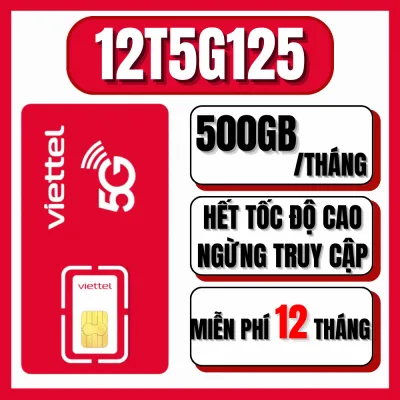 ( FLASH SALE 50%) Sim 4G 5G Viettel Trọn Gói 1 Năm Data Tốc Độ Cao + Miễn Phí Nghe Gọi KHông Nạp Tiền | 12SD90 12T5G125 12MXH100 6MXH80Y 12MXH80Y 12SD125 6SD125 . FREESHIP - CHƯA KÍCH HOẠT