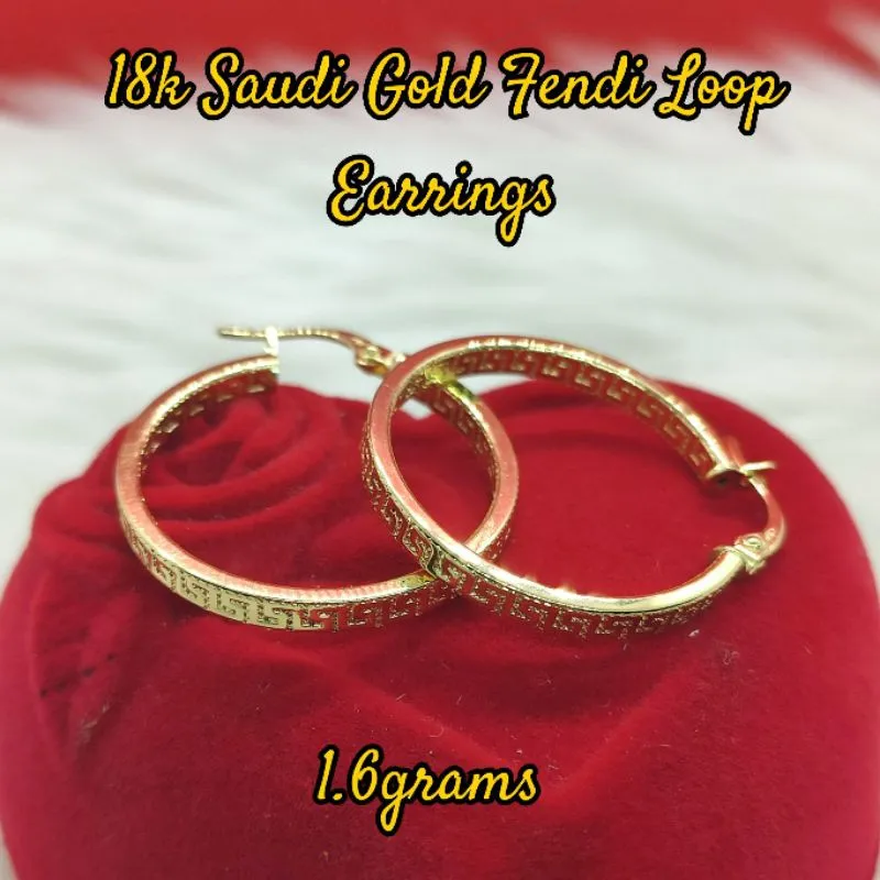 Fendi gold hoop clearance earrings