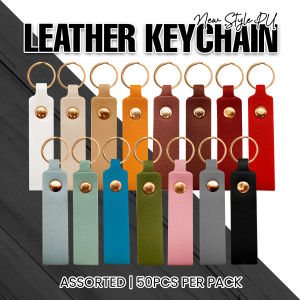 All U Want - New Style PU Leather Keychain – Stylish Everyday Accessory (50PCS) Random Colors