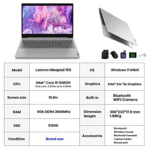 『Brand New』 Lenovo Ideapad 15S Laptop office gaming computer 13th Gen Intel i7 1355U processor 15.6inches ultrathin IPS FHD 1920*1080 screen 16GB RAM /1TB M.2 NvME SSD gaming/Office / online courses compute Laptop 1 yr warranty Freebies