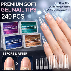 Ultra Thin Transparent Semi Matte Nail Tips False Nail Extensions No Filing Required Seamless Fit 240 Pcs Nail Art Manicure Supplies