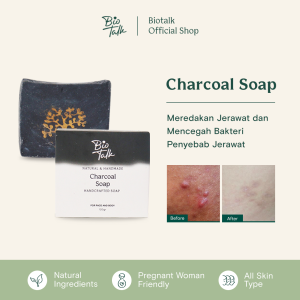 BioTalk Sabun Natural Herbal | Charcoal Soap |  Kulit Berminyak / Berjerawat | 120 gram