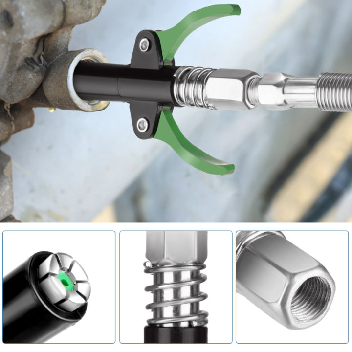 Grease Gun Clutch , Upgraded Design Grease Gun Mouthpiece, 1/8 Inch NPT, 10000 PSI, Less