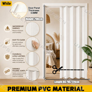 UPSEN Honeycomb Folding Sliding Door Punch Free Accordion Door Waterproof Aluminum Frame for Home Bathroom Kitchen Wardrobe Closet