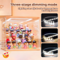4/5Layers Acrylic Display Box Toy Storage Case Dustproof Desktop Organizer Storage Wooden Display Box With Lights. 