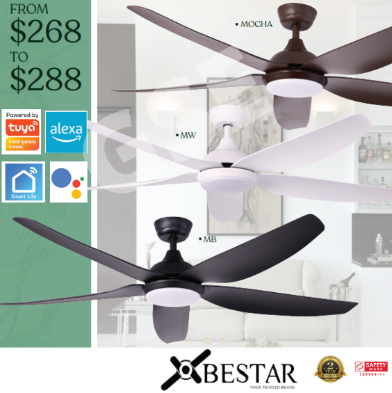 SMART Ceiling Fan Bestar Star5 5 Blades 38inch 48inch 58inch Star 5 DC Fan