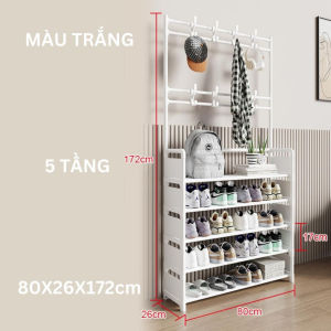 Kệ giày dép móc treo đồvà dụng cụ tiện lợi gia cố gấp đôi ống kim loại chắc chắn tiện lợi cho gia đình Easy Stuff phiên bản 2024