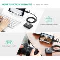 UGREEN ตัวเพิ่มช่อง USB 3.0 Hub 4 ช่อง 2 in 1 with Type C OTG, USB HUB OTG USB C รุ่น 40850 สำหรับ MacBook, iMac, Surface, Lenovo Yoga, Samsung Galaxy S9/+,S10/+ Note8, Note9, Huawei P20, P30, Mate10, Mate20 (สีดำ). 