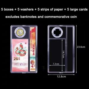 BEBA Transparent Commemorative Banknote Storage Box Protective Plastic Souvenirs Paper Currency Protector Durable Simple Zodiac Collection Box For Home