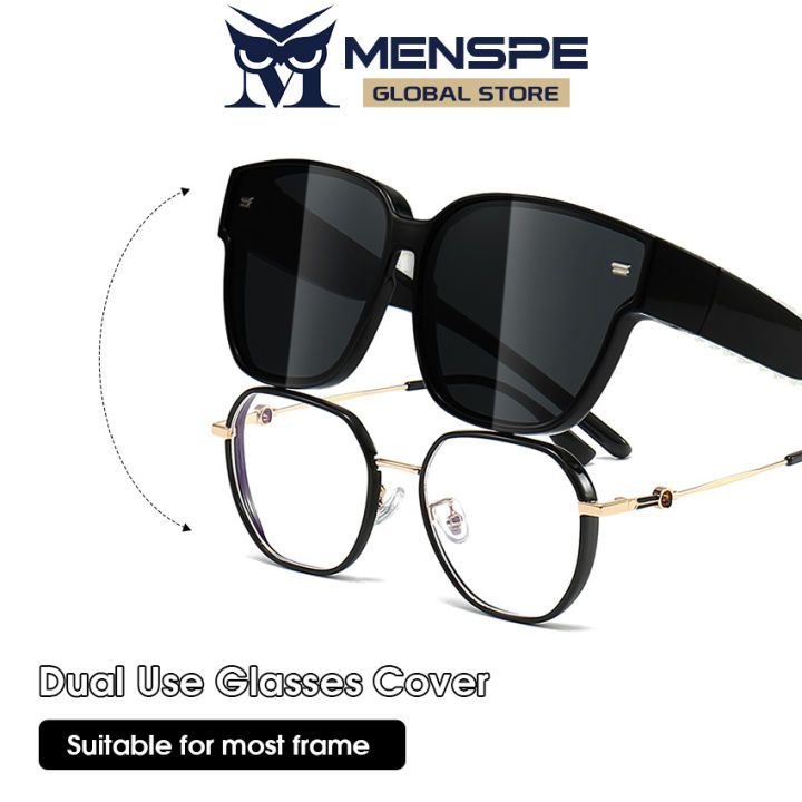 MENSPE Sunglasses Cover TAC Polarized Sunglasses UV400 Eyewear Polarized  Wraparound Sunglasses Fit Over Light Glasses Anti-Glare Cover Over Sun