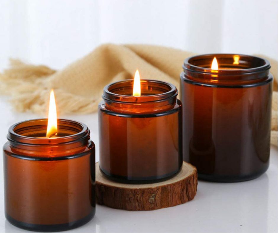 Single Pack Thick Amber Glass Storage Jar With Multipurpose Black Lid, Sealed Glass Container Bottle
_voghion.com