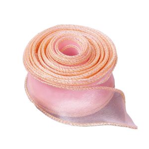 SPARAK Chiều dài 10 thước Ruy băng Organza Thiết kế có dây Chiều rộng 4cm Ruy băng viền gợn sóng Ruy băng trang trí Chất liệu sợi Ruy băng màu trơn Bó hoa
