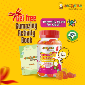 Gumazing Kids Daily Gummy Vitamins: Vitamin C & Zinc for Immune Support 60 Gummies (30 Day Supply)