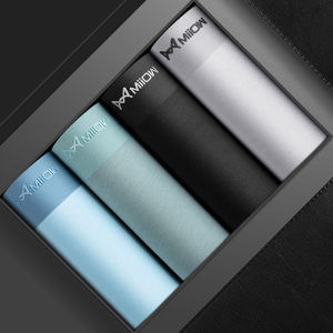 CMENIN 4Pcs Graphene Antiแบคทีเรียชุดชั้นในชายนักมวยผ้าฝ้ายกางเกงชั้นในชายBreathableชุดชั้นในชายเซ็กซี่กางเกงBoxershorts M1831