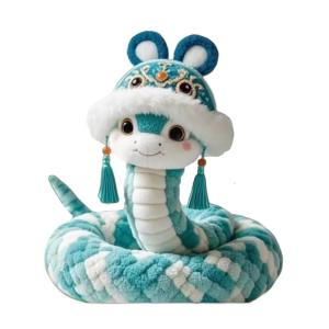 Snake Year Plushie Cushion Soft Fabric Toy Ornament for Friend and Family New Year Gift Lovely Designing