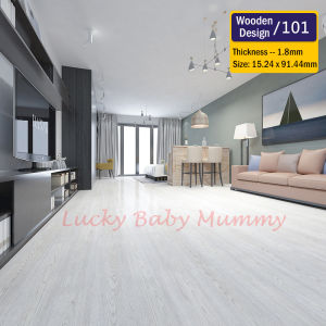 Water-Resistant Vinyl Flooring PVC Self-Adhesive Stickers Wooden Marble Design DIY Flooring Tiles / Rainbow
