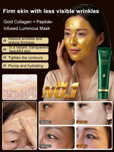 Golden Collagen Firming Mask/Anti-Aging Spot Wrinkle Reducing & Brightening/Nourishing Revitalizing For Daily Use/Adult Women/Radiant Glow Skin Care