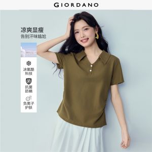 GIORDANO Women Apparel Warm Weather Apparel Knitted Fabric Apparel Slight Elasticity Apparel 05316397