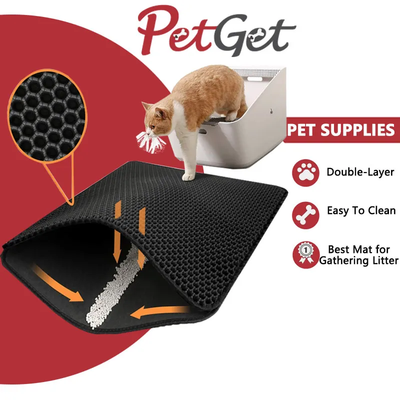 Waterproof Cat Litter Trapper Mat EVA Double Layer pet cat litter