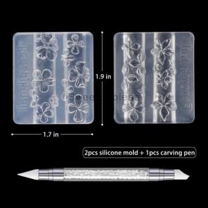 [COD] SweetBabiese 1 3Pcs Lily Flowers Nail Carving Mold 3D Silicone Hawaii Hibiscus Flowers Petals Modeling Templates Clear Nail Tools