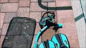 Mask Fin Snorkel Set Snorkel Gear for Panoramic View Snorkel Mask Adjustable Dive Flipper Dry Top Snorkel and Travel Bag
