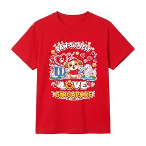 Singapore National Day Kids Red T-Shirt Family Matching Outfit - PAW-SiTIVELY Love Singapore