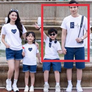 Áo Gia Đình 3/4/5 Người Mẫu Family Màu Trắng Phong Cách Hàn Quốc Vải Thun Cotton Dày Mềm Mịn Đủ Size Mặc Đi Chơi Cực Đẹp