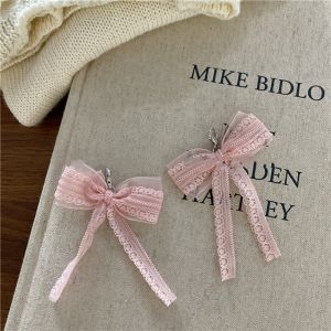 Ren Hàn Quốc trang sức nơ hình cung khóa giày nơ đính ngọc trai giày hoa dây giày trang trí móc khóa túi phụ kiện móc khóa