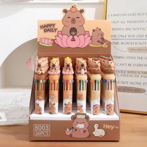 Pen Mata Bola 10 Warna Capybara Comel Kartun Pelbagai Dakwat Biru Warna Warni Alat Tulis Pelajar Hadiah Kanak Kanak Capybara 10 Color Ballpoint Pen Cute Cartoon Multi Ink Blue Red Colorful Student Stationery Gift Kids 卡皮巴拉十色圆珠笔小学生卡通可爱创意蓝色红彩色笔学习文具奖品 A166