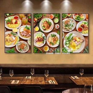 Tranh treo tường cơm gà nha trang trí decor quán ăn nhà hàng TT104