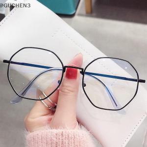 GUCHEN3🦋 Kính siêu nhẹ khung hợp kim đồng bằng người đàn ông phụ nữ chống ánh sáng màu xanh kính Đảng trang trí kính Mắt kính giả
