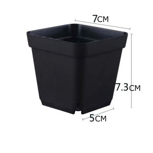 Chậu nhựa vuông cứng đen trắng mini trồng sen đá và xương rồng nhiều size ESTLA