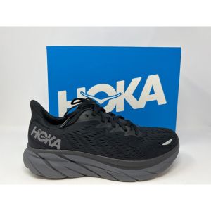 Hoka One One Mens and Womens Clifton 8 All Black BBLC D Road Running and Jogging Shoes