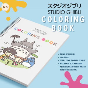 Studio Ghibli Coloring Book Adult BC 200 GSM Buku mewarnai Aesthetic Cozy Art