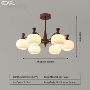 American R Ceiling Light French Living Room Main Lamp Simple Modern Dining Room Glass Chandelier