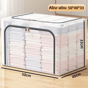 Storage Box box baju serbaguna jumbo Double Zipper Large 66L/110L Penyimpan PakaianLemari Baju Penyimpanan Serbaguna  Kotak Mainan Multifungsi Rumah Bahan PVC tahan air  box besar
