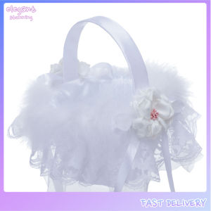 elegantstunning Portable Mini Wedding Flower Baskets With Bow Flower Girl Basket With Handle For Romantic Wedding Party