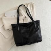 LAZANA Korean Women Tote Bag Simple Shoulder PU Leather College Students Bags For Woman #V07