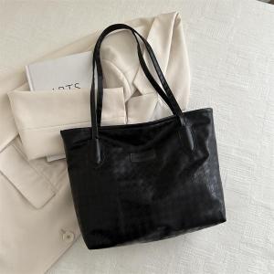 LAZANA Korean Women Tote Bag Simple Shoulder PU Leather College Students Bags For Woman #V07
