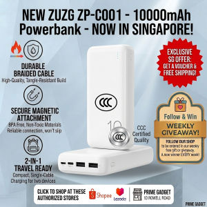 3C Certified ZUZG ZP-C001 10000mAh / 20000mAh Ultra Thin Li-Polymer Portable Power Bank Dual USB Output LED Display 10W Fast Charging CCC Certified Battery Cells Compact Mini Power Station