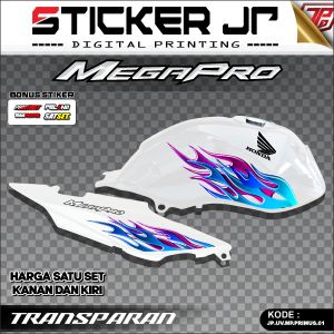 Stiker Megapro Primus Variasi Transparan Striping Honda MP Mega pro Primus Sticker MP Sudah Cutting Stiker Skotlet Simpel SJP 03