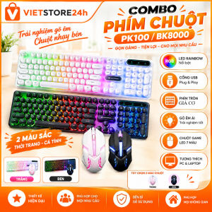 Combo Phím Chuột Máy Tính Gaming Giả Cơ YINDIAO PK100/BK8000 Có Dây Led RGB Chống Nước Chuyên Chơi Game Và Làm Việc Văn Phòng