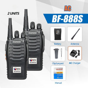 Baofeng Walkie Talkies BF-888S Set of 2 Rechargeable Long Range 16 Channel Professional Radio Handheld Two Way Radios Li-ion Battery for Logistics Restaurant