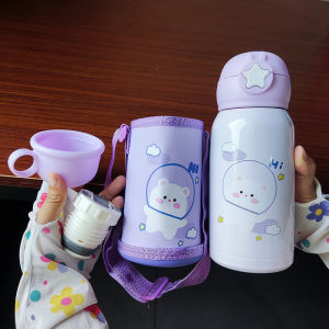 500ml ขวดน้ำเด็กไป รร กระติกน้ำเด็กไดโนเสาร์เด็กฉนวนกันความร้อนถ้วยเด็กทารกถ้วยน้ำถ้วยฟางการเรียนรู้เครื่องดื่มถ้วยอนุบาล