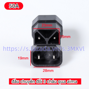 đầu chuyển đổi 3 chấu qua aima chịu tải 50A