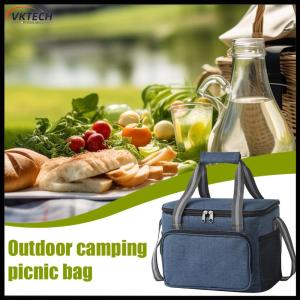 【Vktech】Insulated Lunch Bag with Adjustable Shoulder Strap Collapsible Cooler Bag for Men Women Reusable Food Container【1-3 days Delivery】
