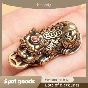 Heabety Fashion Brass Animal Pixiu Coin Charms Pendant Statue Ornament Chinese Miniature Figurines Home Office Tabletop Decoration Accessories