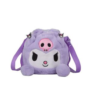 CRNGW Melody Drawstring Kuromi Crossbody Bag Cinnamoroll Pikachu Stuffed Message Bag Adjustable Shoulder Bag Melody Shoulder Bag Shopping