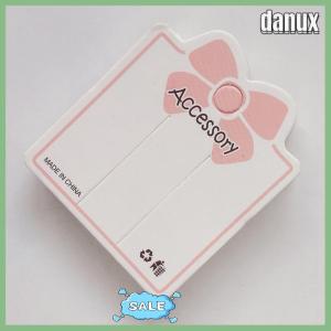 danux 50PCS Pink Bowknot 2 Pores Display Paper Card Tag For Bracelet Jewelry Hair Accessories Holder Packaging Supplies Small Tool